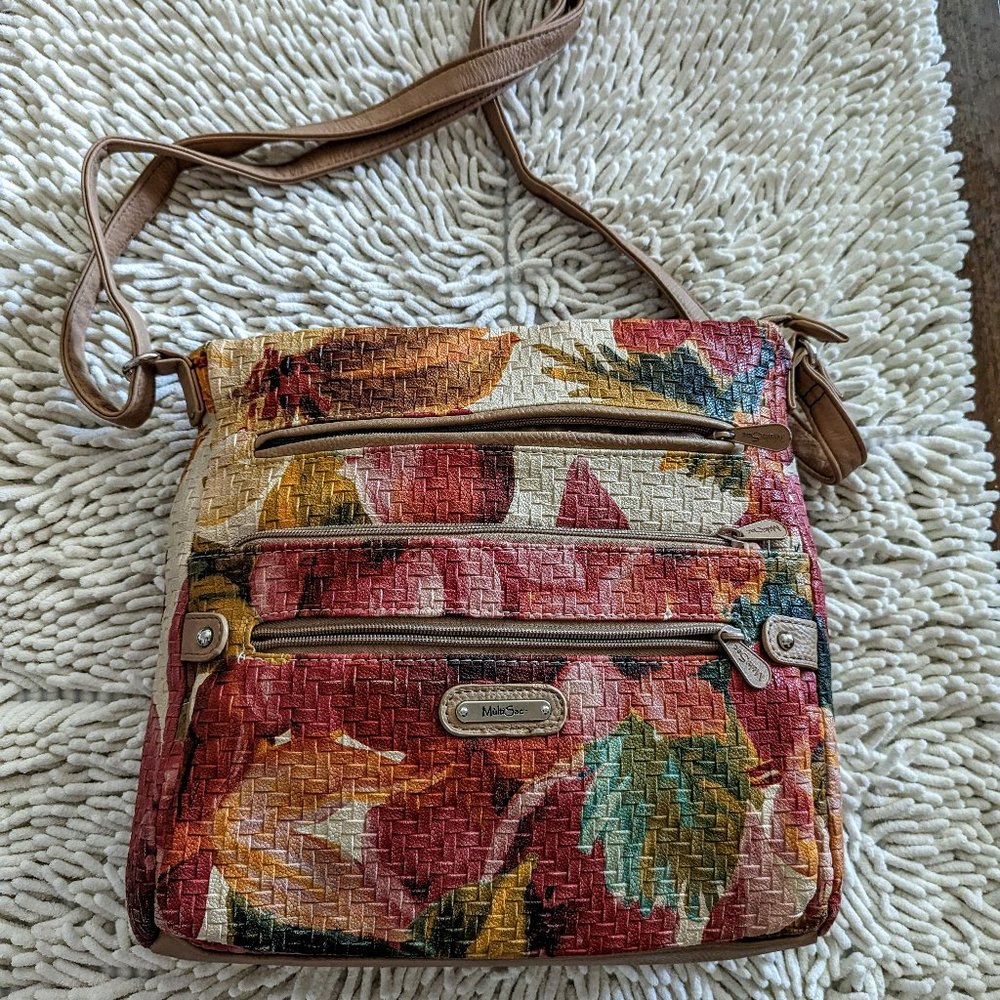 Multisac Multi Compartment floral shoulder bag/purse